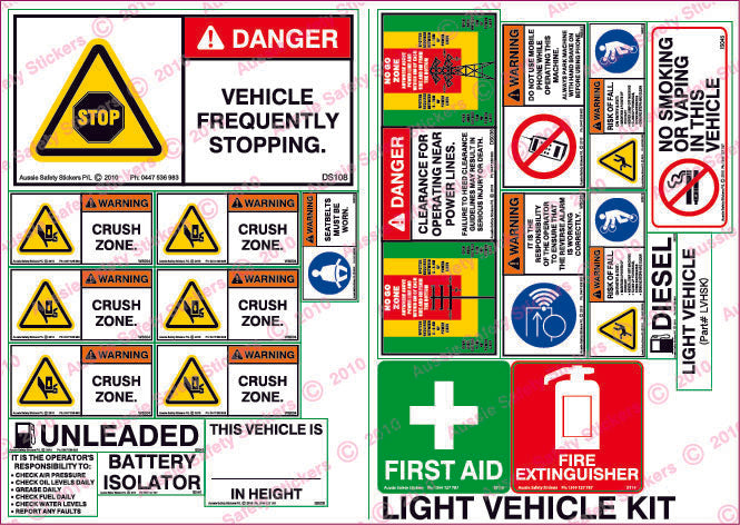 LIGHT VEHICLE SAFETY STICKER KIT