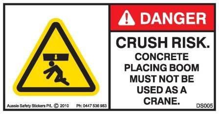 DO NOT USE BOOM AS A CRANE (Horizontal)