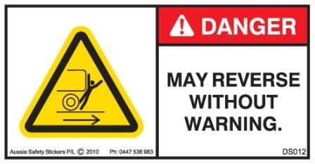 MAY REVERSE WITHOUT WARNING (Horizontal)