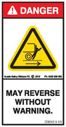MAY REVERSE WITHOUT WARNING (Vertical)