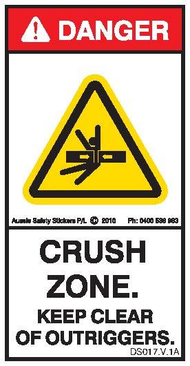 KEEP CLEAR OF OUTRIGGERS (Vertical)