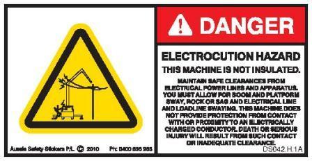MACHINE NOT INSULATED-ELECTROCUTION HAZARD (Horizontal)