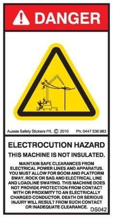 MACHINE NOT INSULATED-ELECTROCUTION HAZARD (Vertical)