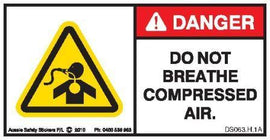 DO NOT BREATH COMPRESSED AIR (Horizontal)