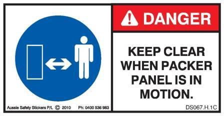 KEEP CLEAR PACKER PANEL (Horizontal)