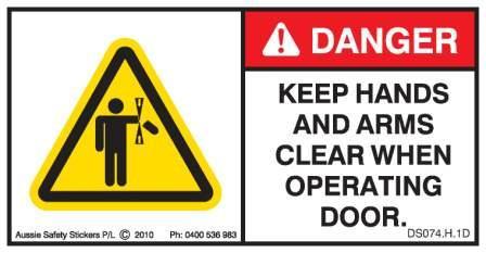 KEEP HANDS ARMS CLEAR AMPUTATION (Horizontal)