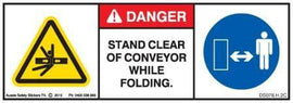 STAND CLEAR CONVEYOR WHILE FOLDING (Horizontal)