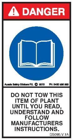 READ MANUAL BEFORE TOWING (Vertical)