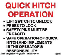 QUICK HITCH OPERATION INSTRUCTIONS