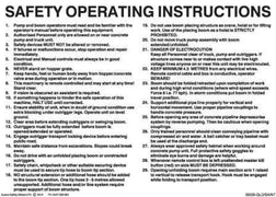 SAFETY OPERATING INSTRUCTIONS FOR CONCRETE BOOM PUMP FOR QLD SA NT