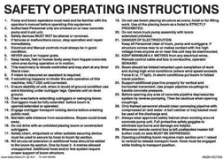 SAFETY OPERATING INSTRUCTIONS FOR CONCRETE BOOM PUMP FOR VIC AND TAS