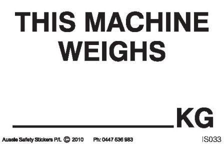 THIS VEHICLE WEIGHS KG