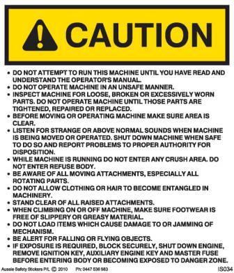 GARBAGE TRUCK OPERATING PROCEDURES