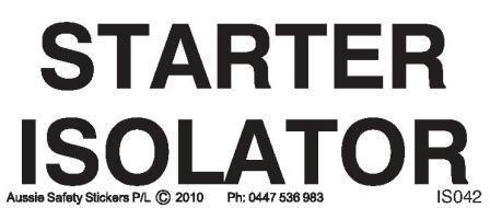 STARTER ISOLATOR