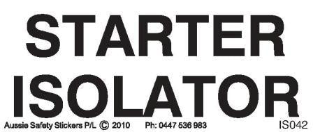 STARTER ISOLATOR_ REFLECTIVE