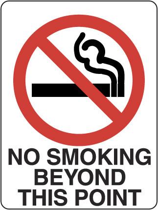 NO SMOKING BEYOND THIS POINT