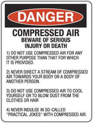 COMPRESSED AIR May Cause Serious Injury or Death