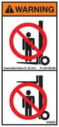 DO NOT STAND ON OR UNDER FORK TYNES (Vertical)