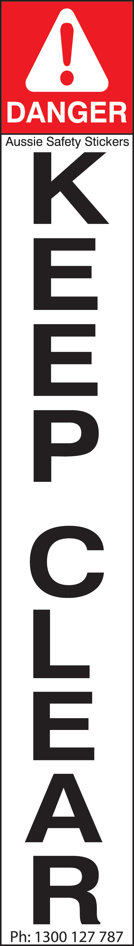 Vsafety Keep Clear Sign – orizzontale – 300 mm x 100 mm – 1 mm plastica rigida