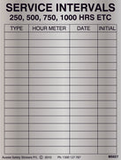 SERVICE INTERVAL RECORD