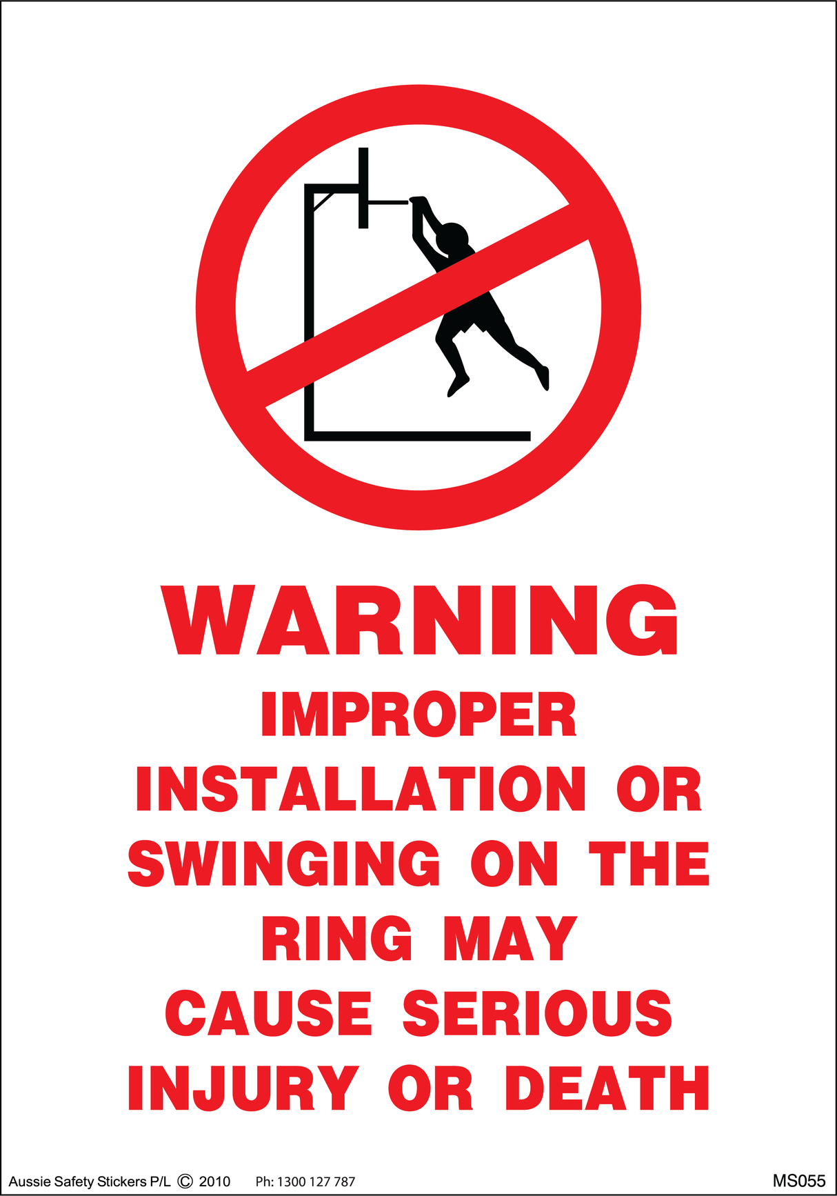 Basketball Ring Warning Sticker