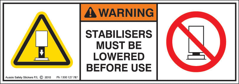 STABILISERS MUST BE LOWERED (Horizontal)