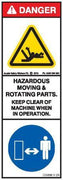 HAZARDOUS MOVING AND ROTATING PARTS (Vertical)