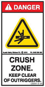 KEEP CLEAR OF OUTRIGGERS (Vertical)