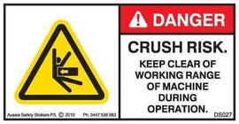 KEEP CLEAR DURING OPERATION-BODY CRUSH RISK (Horizontal)