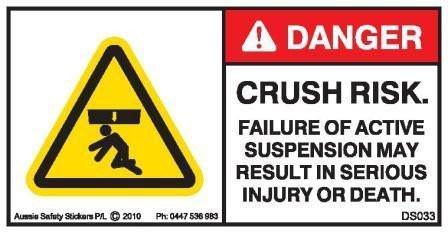 CRUSH RISK-ACTIVE SUSPENSION FAILURE (Horizontal)