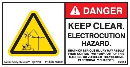ELECTROCUTION HAZARD CONCRETE BOOM PUMP-CRANE (Horizontal)