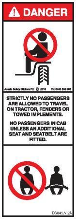 NO PASSENGERS AG TRACTOR (Vertical)