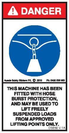 HOSE BURST PROTECTION FITTED (Vertical)