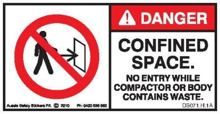 NO ENTRY COMPACTOR (Horizontal) – Aussie Safety Stickers