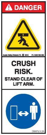 STAND CLEAR LIFT ARM (Vertical)