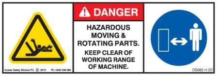 HAZ MOVE & ROTATE KEEP CLEAR WORKING RANGE (Horizontal)
