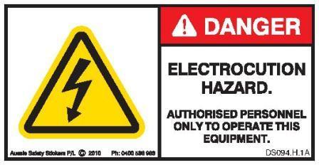 ELECTROCUTION HAZARD (Horizontal)
