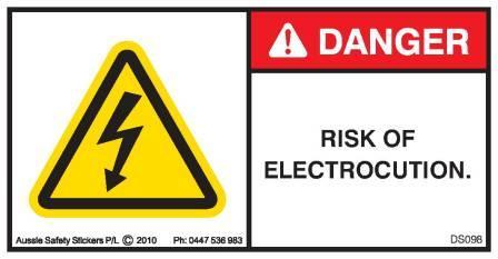 RISK OF ELECTROCUTION (Horizontal)