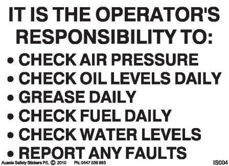 OPERATORS RESPONSIBILITIES