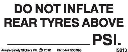 REAR TYRE PRESSURE