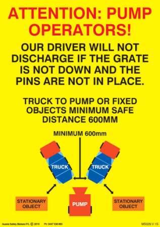 CONCRETE AGITATOR SAFE DISTANCE WHEN UNLOADING