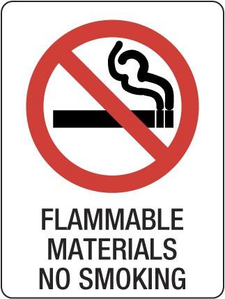 FLAMMABLE MATERIALS NO SMOKING
