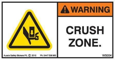 HAND CRUSH ZONE (Horizontal)