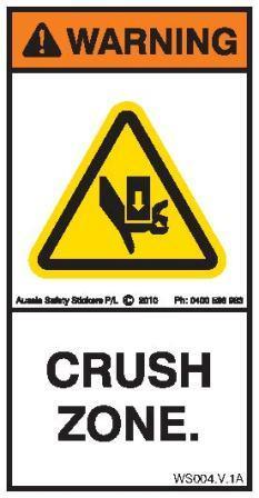 HAND CRUSH ZONE (Vertical)