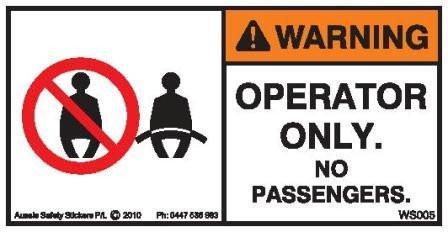 Operator Assault Sticker OPERATOR ONLY (Horizontal) – Aussie Safety Stickers