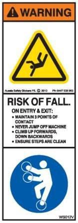 3 POINTS OF CONTACT/RISK OF FALL (Vertical) – Aussie Safety Stickers