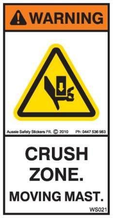 HAND CRUSH ZONE-MOVING MAST (Vertical)