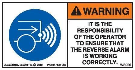 REVERSE ALARM OPERATION (Horizontal)