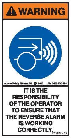 REVERSE ALARM OPERATION (Vertical)
