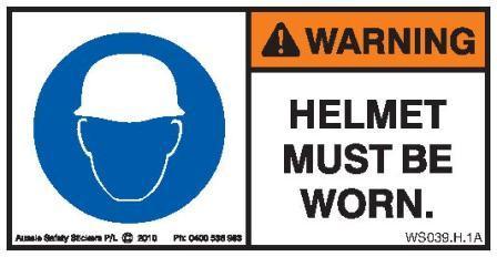 HELMETS MUST BE WORN (Horizontal)